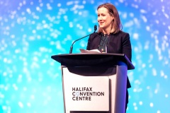 A women at the podium