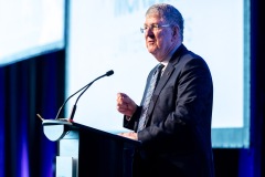 A speaker at the podium